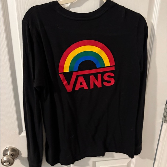 Vans Black Long Sleeve with Colorful Rainbow Logo - Picture 4 of 6